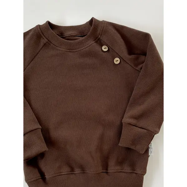 BLUZA PRĄŻKOWANA - CLASSIC - KAKAO